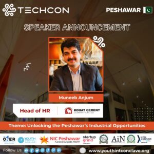 Announcement of Mr. Muneeb Anjum, as the speaker of the event.