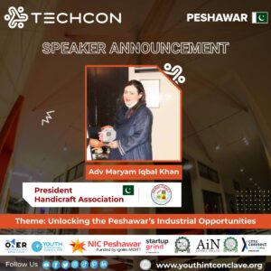 Announcement of the Adv Maryam Iqbal Khan as the speaker of the event.